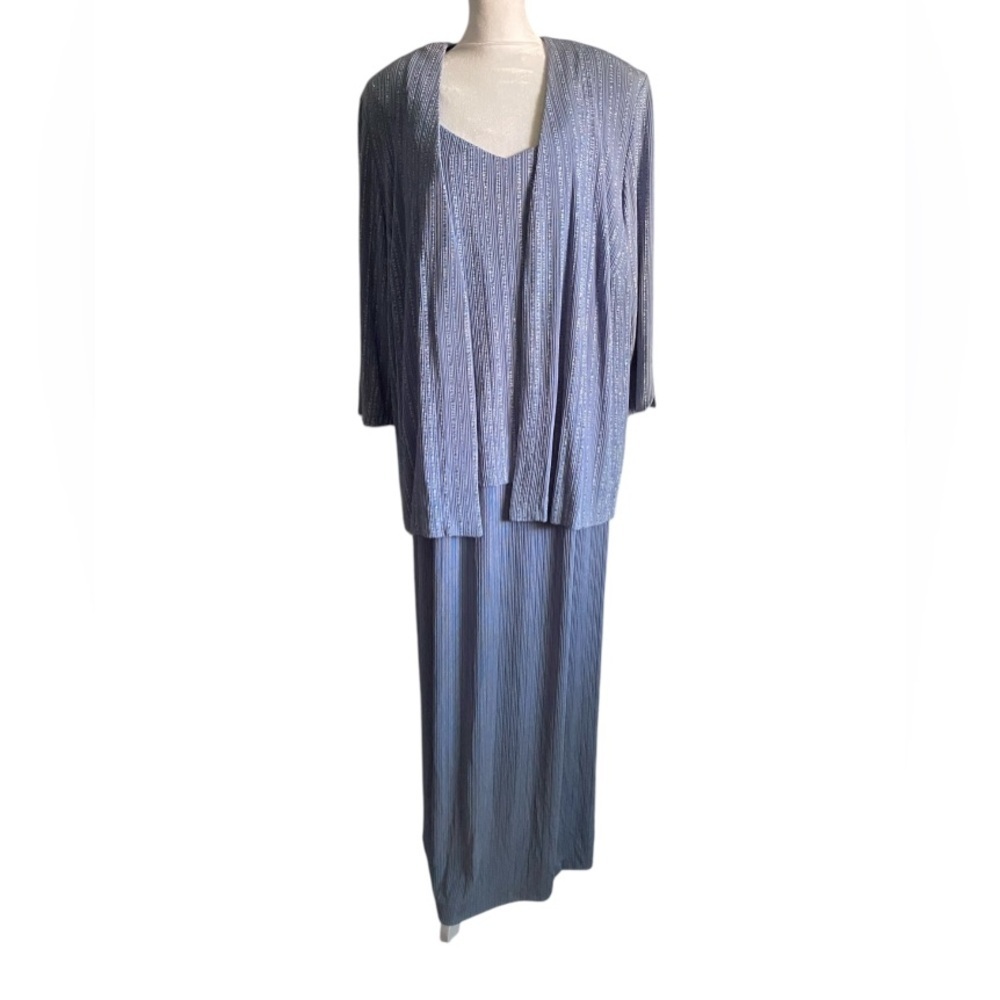 Alex Evening women’s blazer dress size 20W blue stretch